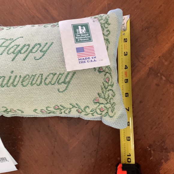 Happy Anniversary Decorative Pillow by the Manual Woodworkers and Weavers - Picture 12 of 15